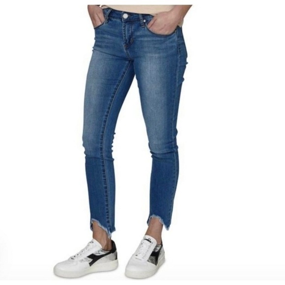 Articles of Society Jeans Size 25 Sammy Skinny Diagonal Raw Fray Hem Providence - Picture 1 of 12
